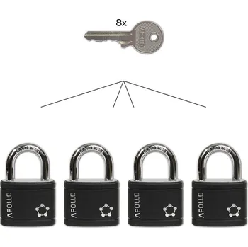 Visací zámek RV.APOLLO.40.SET4.CRN sada visacích zámků