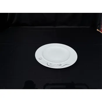 Talíř 7 ks Talíř bílý kulatý se vzorem 30,5 cm + přepravní box