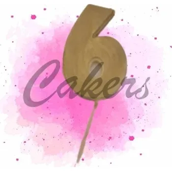 Jedlá dekorace na dort Čokoládové číslo zlaté 6