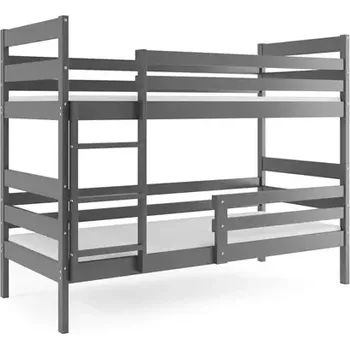 Postel BMS GROUP Dětská patrová postel Eryk - 2 osoby, 90x200 bez úložného prostoru, bez matrace – Grafit
