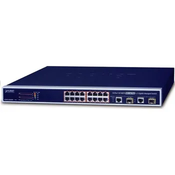 Switch Planet FGSW-1816HPS PoE switch 16x 100-TX, 2x 1000-T/SFP, PoE 802.3at
