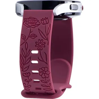 Příslušenství k chytrým hodinkám eses Silikonový řemínek - Květinový vínový, 18 mm