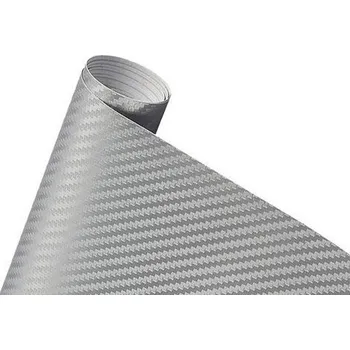 Samolepicí dekorace na vozidlo Karbonová fólie stříbrná 200 x 50 cm