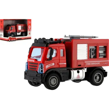 autíčko Teddies Auto hasiči plast 13cm na zpětné natažení v krabičce 17x12x8cm