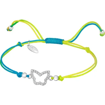 Náramek Náramek se stříbrnými prvky a zirkony s efektem Tie Dye - motýl - AP538-9127