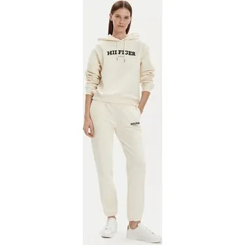 Pánská mikina Tommy Hilfiger Mikina Monotype Flock WW0WW41236 Écru Relaxed Fit XS