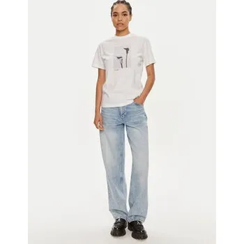 Pánská móda Calvin Klein T-Shirt B&W Flower K20K207579 Bílá Regular Fit L