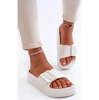 Dámské pantofle Dámské Pěnové Žabky Na Platformě S Sponou Big Star NN274A666 Barva: Bílá, Velikost: 40