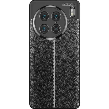 Pouzdro na mobilní telefon Litchi odolný gelový obal na Vivo X90 Pro - černý