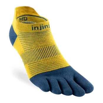 Pánské termo ponožky Injinji Run Lightweight No-Show CoolMax royal yellow S (37-40)