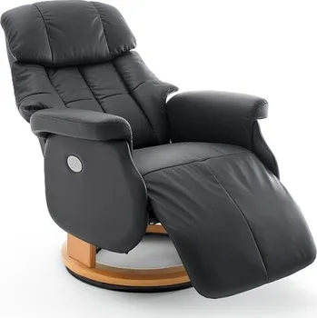 Křeslo Relaxační elektrické křeslo CALGARY COMFORT XL s podnožkou (Černá)