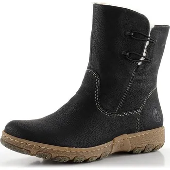 Dámské kozačky Rieker vyšší kotník s pružinkami černý Z0172-00 - 40 | P614273