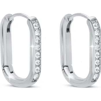 Náušnice Ellami TOKIO 3265 Náušnice z chirurgické oceli, oválky se zirkony Ellami
