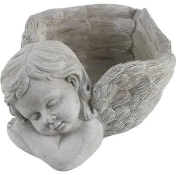 Obal na květináč Andílek ležící beton 18 x 13 cm
