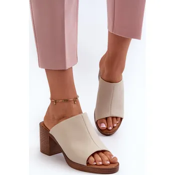 Dámské pantofle Elegantní Lehké Dámské Sandály Na Podpatku Varnila Barva: Béžová, Velikost: 36