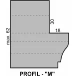 Sada fréz na okenní křídlo s VBD - Profil "M" - pro izolační dvojsklo - diterm