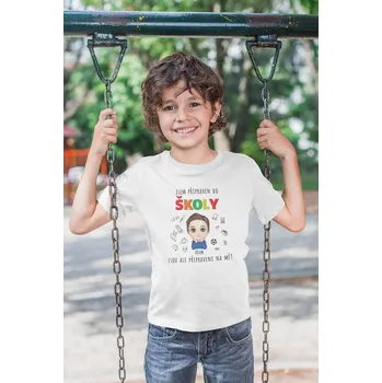 Chlapecké tričko Chlapecké tričko Připraven do školy s vlastním jménem Barva: Bíla, Velikost: 110