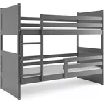BMS GROUP Dětská patrová postel Rico - 2 osoby, 80x160 bez úložného prostoru bez matrace – Grafit, Grafit