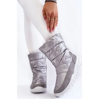 Dámská zimní obuv Dámské vysoké boty do sněhu Big Star KK274600 Barva: Stříbrná, Velikost: 37