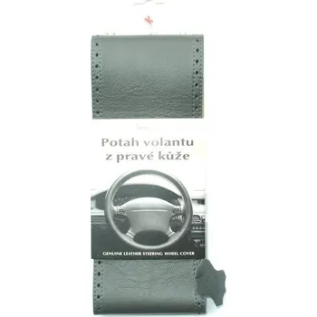 Potah na volant Kožený potah volantu Mária Cavallo tmavě šedý AX