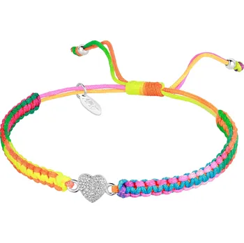 Náramek Náramek se stříbrnými prvky a zirkony s efektem Tie Dye - srdce - AP539-5292