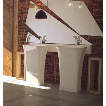 Umyvadlo Umyvadlo ASSOS volně stojící 50x40x85 cm se zadním odpadem bílé KEASSVSW