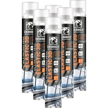 Stavebniny 12x Pružná pěna ELASTIC 3D pistolová 750 ml Den Braven