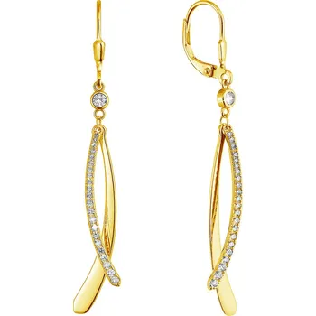 Šperk EVOLUTION GROUP CZ Pozlacené stříbrné náušnice visací - 11540.1 zlacené