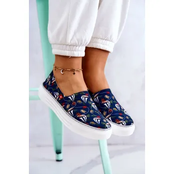 Dámská obuv Dámské tenisky nazouvací Memory Foam Big Star JJ276015 Barva: Modrá, Velikost: 37