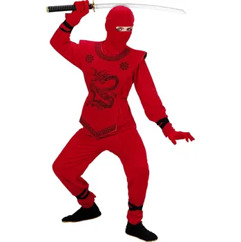 Karnevalový kostým Dětský kostým ninja,červený - pro věk 8-10 let