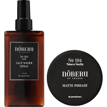 Stylingový přípravek Noberu Hair Styling Set with Sea Salt Spray & Matt Pomade - Sada slaného spreje a matné pomády na vlasy