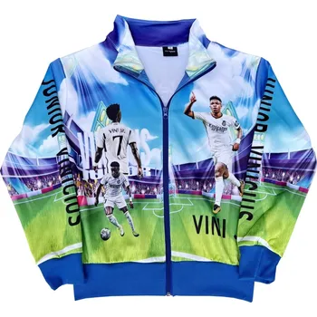 Chlapecká mikina Numberoplus Dětská fotbalová mikina s potiskem Real Madrid - Vinicius Junior JR7 Velikost: 12 roky (vel.146)