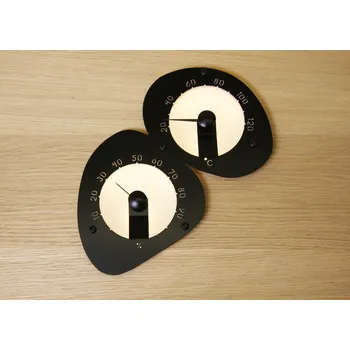 Cariitti vlhkoměr/teploměr do sauny, fitinka, černý