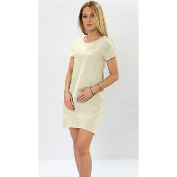 Dámské šaty Béžové trapézové šaty (435ART) odstíny béžové XL (42)