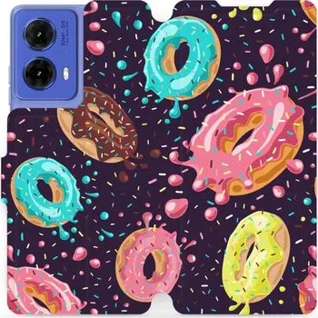 Pouzdro na mobilní telefon Flipové pouzdro Mobiwear - Motorola Moto G85 5G - VP19S Donutky (Knížkové flip pouzdro, obal, kryt na mobil Motorola Moto G85 5G - VP19S Donutky, materiál Umělá kůže + TPU - ochrana 360°, stojánek, silikonová vanička, magnetické zavírání)