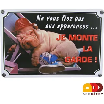 Plechová cedule Plechová cedule - Pes 30 x 20 cm (Cedule na zeď)