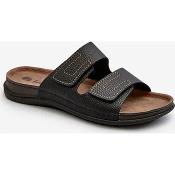 Pánské mokasíny Pohodlné Pánské Sandály S Pásky Na Suchý Zip Inblu GV00002I Hnědo Barva: Černá, Velikost: 43