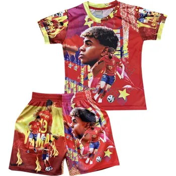 Fotbal Numberoplus Dětský fotbalový dres Komplet Španělsko - Lamine Yamal 19 Star UEFA Euro 2024 Champions Velikost: 6-let.(vel.110)