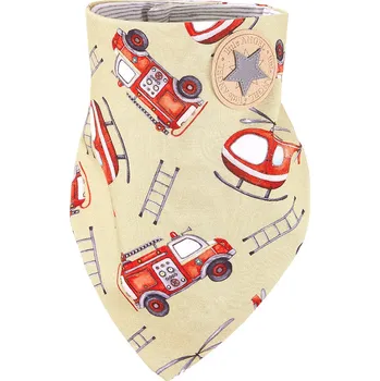 Nákrčník Little Angel Šátek na krk podšitý Outlast® - zelená hasiči/pruh bílošedý melír Velikost: UNI