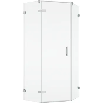 Ronal Bathrooms (Sanswiss) Boční stěna Ronal Pur pro pětiúhelník s L - kováním Atyp na zaměření 300 - 1000 x výška do 2000 mm, chrom/sklo Durlux