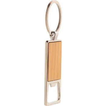 Reklamní Boppen přívěšek na klíče s otvírákem na láhve, přírodní