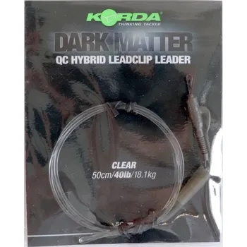KORDA - Hotová montáž Dark Matter Leader QC Hybrid Clip Clear 40 lb 50 cm čirá