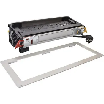 Elektrická zásuvka FLIP-UP ZAPUŠTĚNÝ UZAVÍRATELNÝ ZÁSUVKOVÝ BLOK 3X2P+T LEGRAND 654853