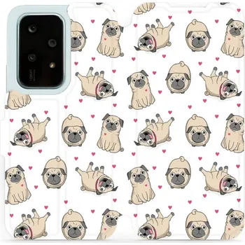 Pouzdro na mobilní telefon Flipové pouzdro Mobiwear - Honor 200 Lite - M097P Mopsíci (Knížkové flip pouzdro, obal, kryt na mobil Honor 200 Lite - M097P Mopsíci, materiál Umělá kůže + TPU - ochrana 360°, stojánek, silikonová vanička, magnetické zavírání)