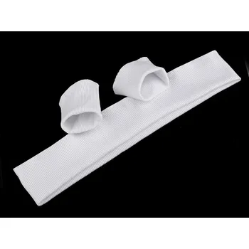 Galanterie Elastické náplety šíře 7 cm sada (2x rukáv, 1x pás) - 2 (002) bílá