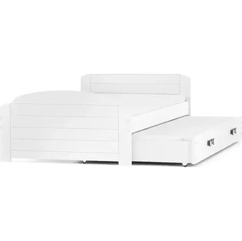 Postel BMS GROUP Dětská postel Lili - 2 osoba, 90x200 s výsuvnou přistýlkou bez matrace – Bílá, Bílá