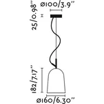 FARO BARCELONA Závěsná lampa Studio, Ø 16 cm, růžová/černá, ocel - Stříška - Ø 10 cm, výška 2,5 cm růžová, černá 1 x 15 W LED - Doprava zdarma