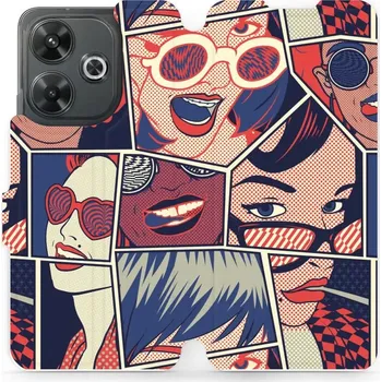 Pouzdro na mobilní telefon Flipové pouzdro Mobiwear - Xiaomi Redmi 13 - VP18P Komiks (Knížkové flip pouzdro, obal, kryt na mobil Xiaomi Redmi 13 - VP18P Komiks, materiál Umělá kůže + TPU - ochrana 360°, stojánek, silikonová vanička, magnetické zavírání)