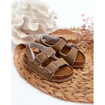 Dívčí obuv Dětské sandálky na korkové platformě se suchým zipem Rorria Barva: Béžová, Velikost: 19