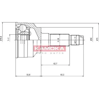 Poloosa kola Sada kloubů, hnací hřídel, , 0K20222610, 0K20225400, 0K20225600, 0K21125400, 0K21125600, 0K2A122610, 0K2A222510, 0K2A222610, OK20225400, OK20225600, KAMOKA, 7068